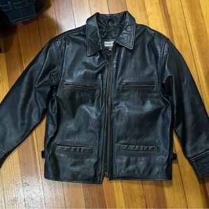 Hidesign Black Leather Jacket Men’s Medium